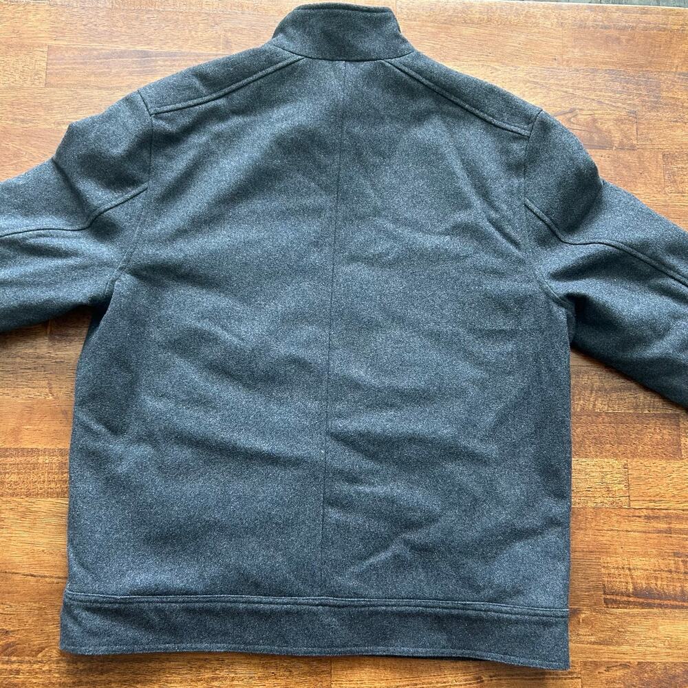 Men’s Wool Bomber Jacket - Flag & Anthem - Gray - Medium - Retro Classic Style. - Picture 7 of 13